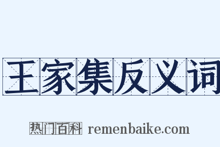 王家集反义词是什么意思的图片